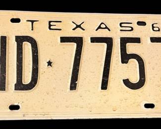 Vintage Texas 1961 License Plate
