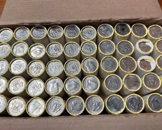 01 Bankers Box $500.00 Kennedy Halves Rolls
