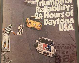 vintage Porsche 24 Hours of Daytona framed poster