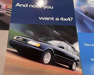 Vintage dealership posters Audi A4, A6
