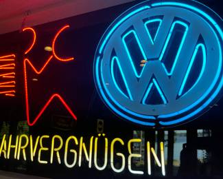 VW Fahrvergnugen neon sign 5’2” by 36” (under lucite case)