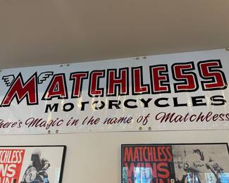 vinyl Matchless motorcycles banner 