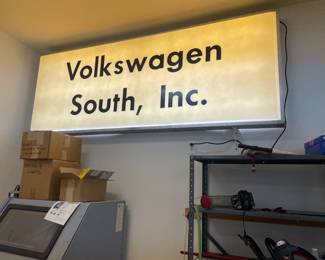 Illuminated “Volkswagen South, Inc” dealership sign 7’9” by 3’