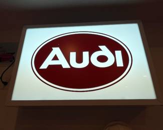 Vintage Audi lighted sign. 2' x 3'
