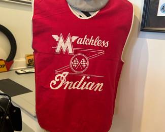 vintage & authentic Indian/Matchless cotton vest (medium size) and goggles 