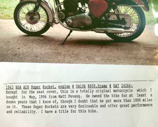 ‘63 BSA Super Rocket info