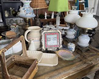 Farmhouse vintage lamps and more