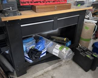 Butcher block top work bench