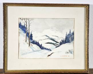 Lot #139 - Original Watercolor Art Signed by Artist C. Taggart 1966 - 23x19