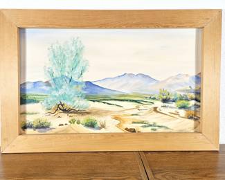 Lot #18 - Original Art Watercolor on Board Signed by Artist Tom Finley 1968 - Framed 34" x 22"