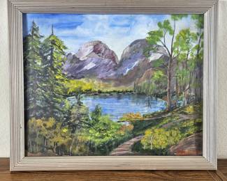 Lot #120 - Original Painting (Framed under Glass) Signed by Unknown Artist in 1989 - 22 x 18.5