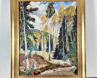 Lot #33 - Framed Oil Painting Signed by Walter A. Bailey, Landscape Art, Gold Frame, 24x29