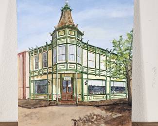 Lot #38 - Doris McCormack Original Acrylic Painting "Corner Store" 20x24 Signed Vintage Architecture