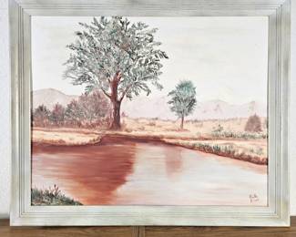Lot #25 - Original Art Painting on Canvas and Framed - Signed by Artist Nelle Elias - 33.5 x 27.5"