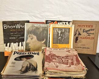 Lot #44 - Large Lot of Vintage Sheet Music Including Well Known Songs - Beatles, Raindrops..., Romeo & Juliet