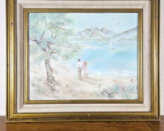Lot #113 - Original Art on Canvas Signed by Artist Sandra Kroskoe "Ties that Bind" Framed 23x27