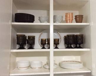 Glasses are Noritake "Spotlight" vintage glasses. Correll dish set