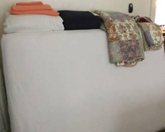 Full size mattress set, quilt is king with shams