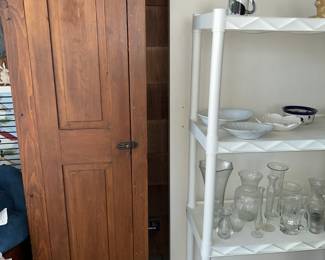 Wooden locker with shelves