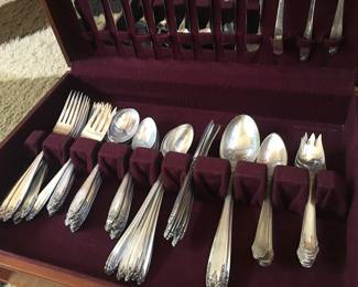 Large set sterling flatware