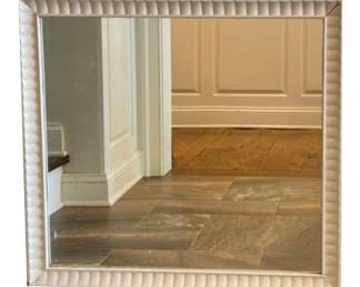 Vintage Kittenger White Framed Mirror - Roughly 36 X 33.5 Inches