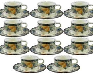 Mikasa Garden Harvest Intaglio Cups & Saucers - CAC29 Set O