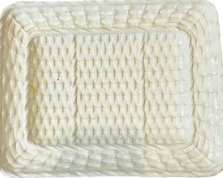 Italian Pottery 12" X 10" Basketweave Platter