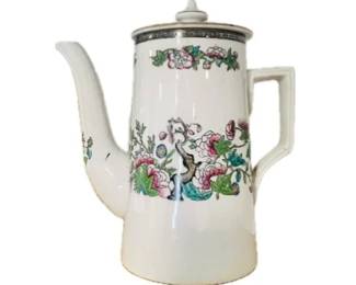 English Porcelain Coffee Pot - Indian Tree. Milton's England