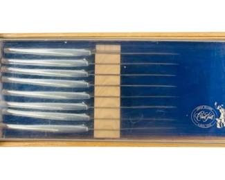 Carvel Hall Stainless Steel Steak Knives Covered Case