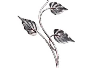 Painted Metal Plant Wall Hanging