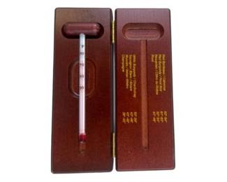 Wine Thermometer With Wooden Storage Case