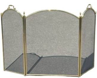 3-Panel Antique Brass Arched Fireplace Screen - 54 inches wide