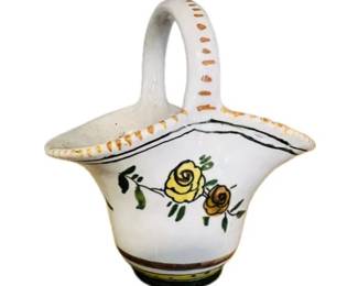 Hand Made & Hand Painted Pottery Basket