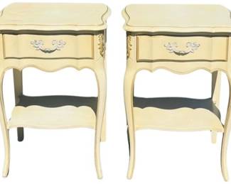 Two French Provincial Nightstands - Off-white