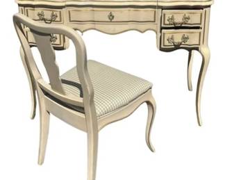 French Provincial Vanity And Chair - Off-white