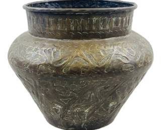 Brass Embossed Persian Indian Jardiniere