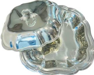 Silver Plate Covered Vegetable Serving Piece