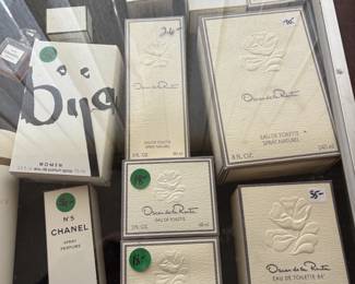 . . . high-end perfumes -- Oscar de lorenta, Chanell