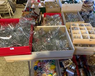 . . . vintage 1960's silver pompon ornaments