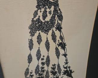 Aubrey Beardsley fabric panel prints Art Deco 