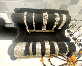 Sterling bracelets and cuffs