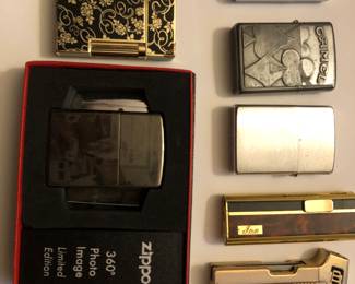 Vintage zippo; colibri; cigar; camel; st dupont lighters