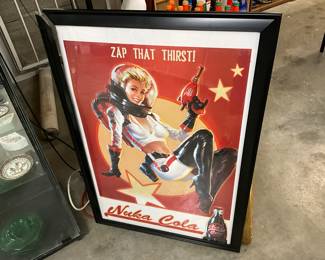 Framed Poster of the Nuka-Cola Girl from the Fallout Video Game