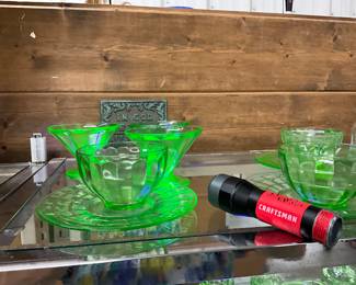 Green Uranium Glass Items