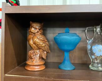 Ceramic Owl Figurine - Indiana Glase Frosted Harvest Grape Compote