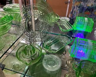 Green Uranium Glass Items