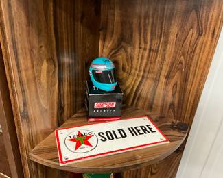 Texeco Advertising Sign - Miniature Richard Petty Simpson Helmet