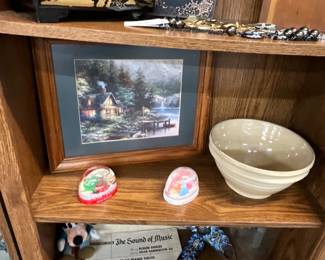 Framed Print - Plastic Christmas Snow Globes - Hagi Ware Mixing Bowl