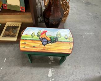 Rooster Wooden Stool