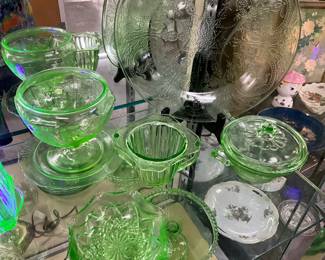 Green Uranium Glass Items